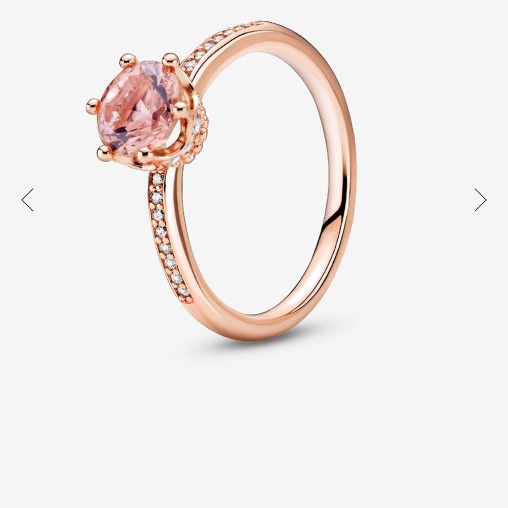 Pandora Rose Gold Ring with Pink Gemstone